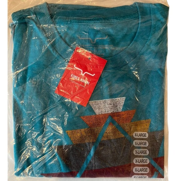 Kimes Ranch T-shirt Short Sleeve NEW with Tags Mens Sz XL  Aztec Layers Teal - Picture 4 of 4